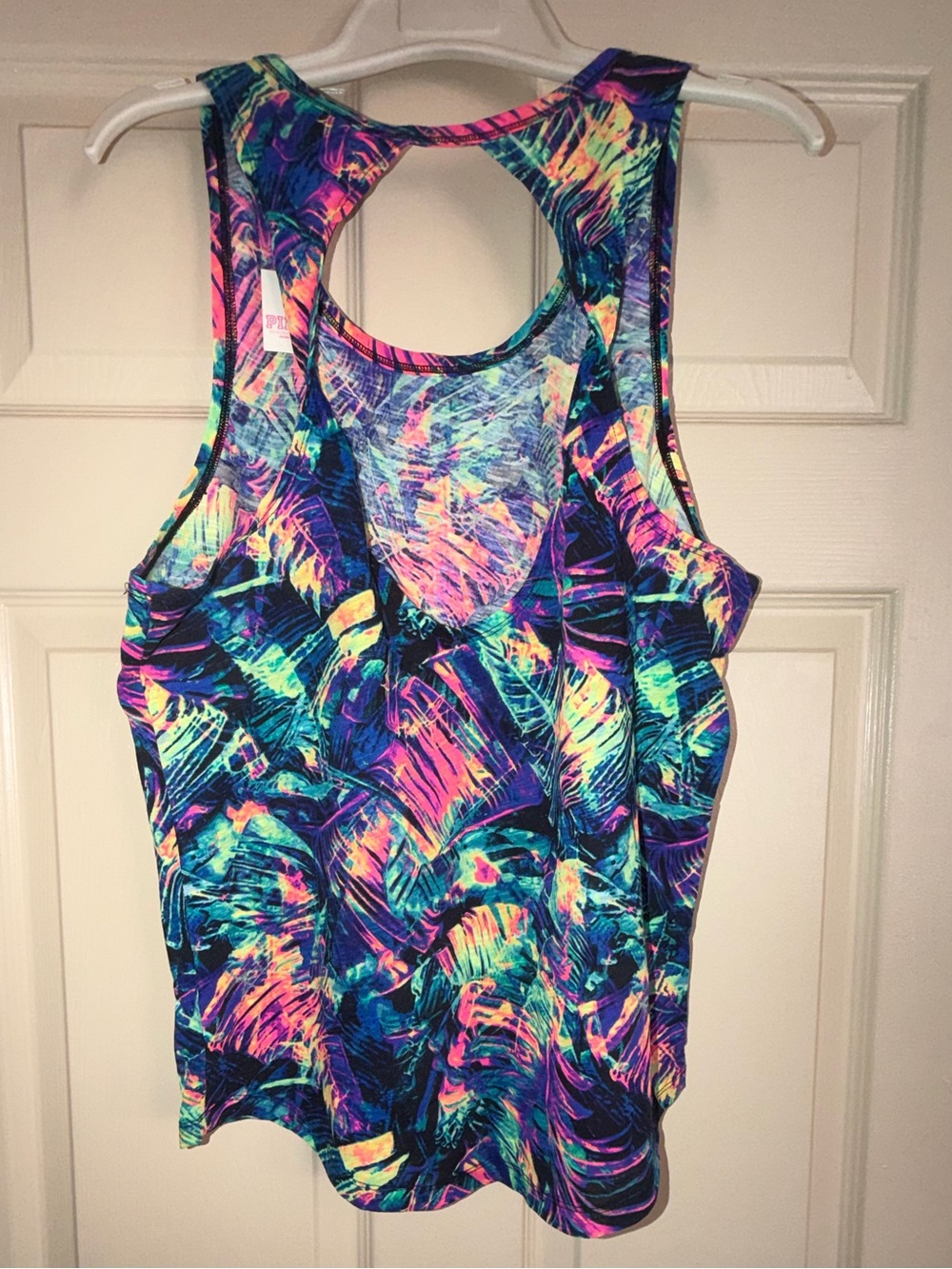 Vibrant Neon Abstract Racerback Tank Top - Picture 2 of 2